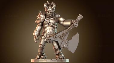 3D модель Warhammer Daemons Анеш Демон с гитарой Axe (STL)