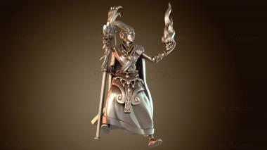 3D модель Чернокнижник-тифлинг-посохоносец (STL)