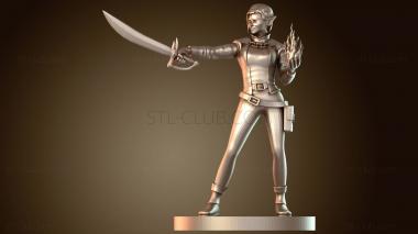 3D модель Эльфийка-колдунья, Женский колдовской клинок (STL)