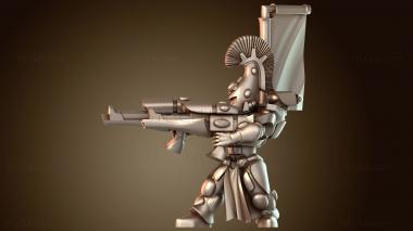 3D модель Воин-лидер с двумя пистолетами в броне (STL)