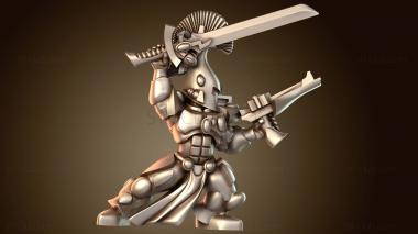 3D модель Эмблема «Воин-лидер с двумя пистолетами» (STL)