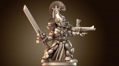 3D модель Воин-лидер, боец на мечах (STL)