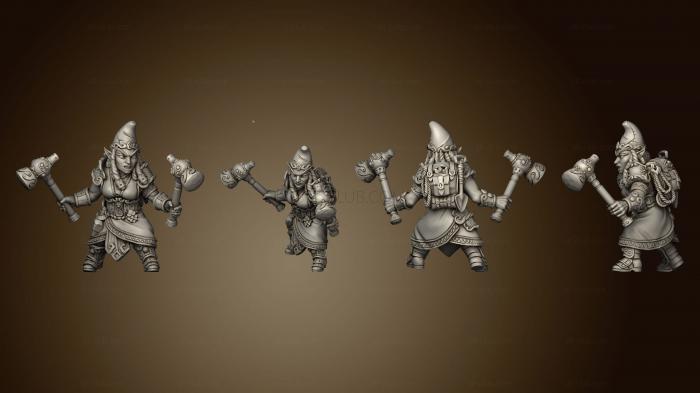 3D модель Шляпа Golemmar Gnome F Kit II и Двойные Молотки (STL)