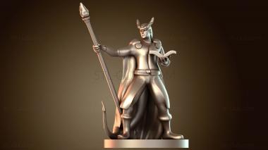 3D модель Волшебники Тифлинг-чародей с посохом (STL)