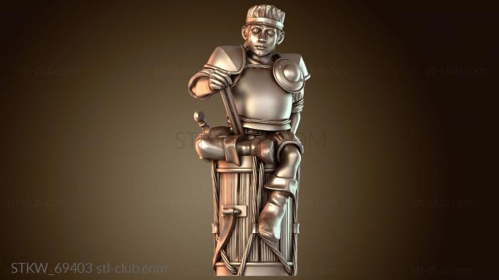 Military Волк-барабанщик с арбалетом