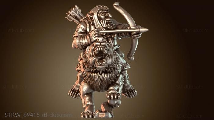 Military Оседланный герой-гоблин на волке