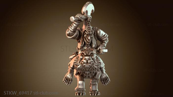 Military Оседланный герой-гоблин-наездник на волке