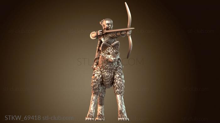 Military Всадник на волке в пустыне