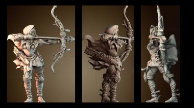 3D модель Женщина бандит лучница (STL)