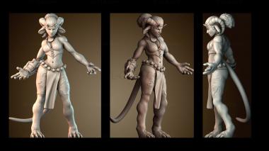 3D модель Женщины тифлинги чернокнижники (STL)