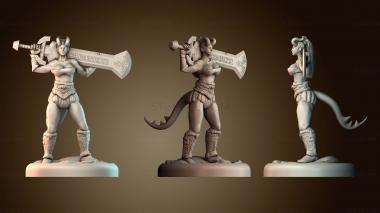 3D модель Женщина тифлинг варвар (STL)