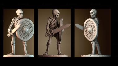 3D модель Короткий меч и щит Скелли (STL)