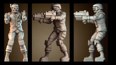 3D модель Мужчины, воины научной фантастики (STL)