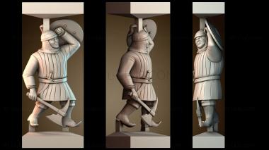 3D модель Дизайн статуи воина (STL)
