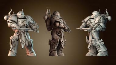 3D модель Робот воин в доспехах, держащий топор (STL)