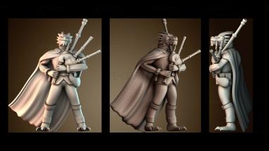 3D модель Рыцарь дракон трубит в трубу (STL)