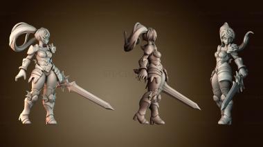 3D модель Зари держит длинный меч (STL)