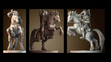 3D модель Геральт верхом (STL)