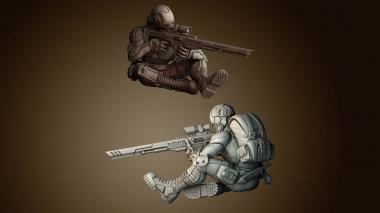 3D модель Киберпанк разведчик со снайпером (STL)