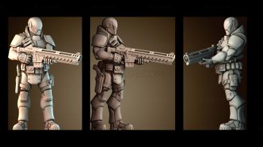 3D модель Киберпанк Тяжёлый солдат на страже (STL)
