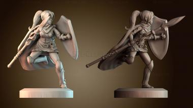 3D модель Воин эльфийский копейщик (STL)