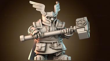 3D модель Гном с боевым молотом (STL)