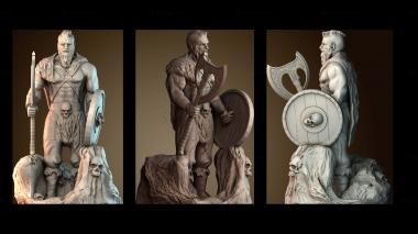 3D модель Скульптура викинга варвара (STL)