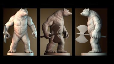 3D модель Медведь оборотень (STL)