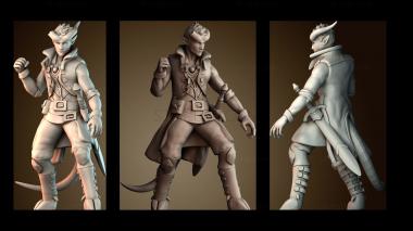 3D модель Тифлинг монах (STL)