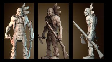 3D модель Native Warrior — Действие на Диком Западе (STL)