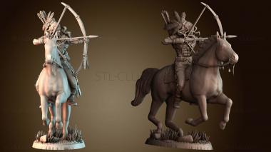 3D модель Фэнтезийный лучник на коне (STL)