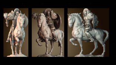 3D модель Спартанский воин на коне (STL)