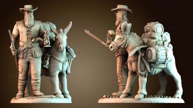 3D модель Дикий Запад: старатель с мулом (STL)