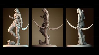 3D модель Лесной эльф с котом (STL)