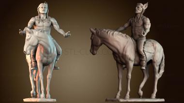 3D модель Фигурка индейского всадника (STL)