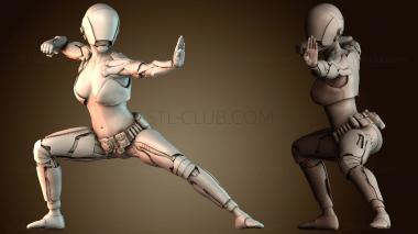 3D модель Женщина киберпанк воин (STL)