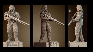 3D модель Статуэтка воина вуки с бластерной винтовкой «Книга Бобы Фетта» (STL)