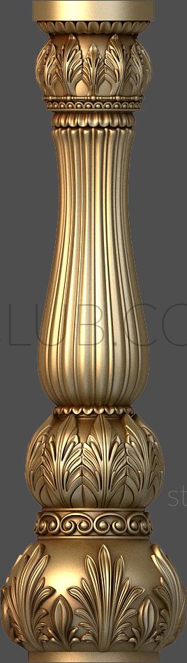 3D model 3d stl model of a shaped pole, file for cnc (STL)