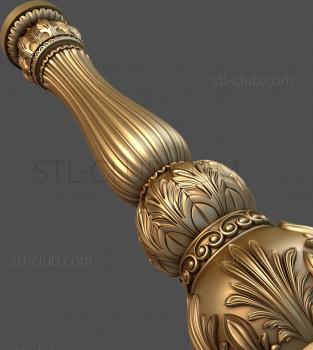 3D model 3d stl model of a shaped pole, file for cnc (STL)