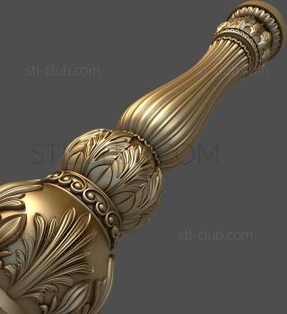 3D model 3d stl model of a shaped pole, file for cnc (STL)