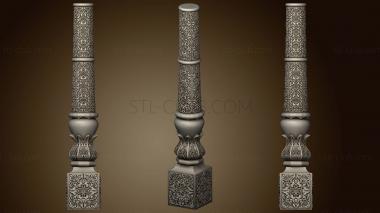 3D model Post carved in asian style (STL)