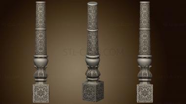 3D model Post carved in asian style (STL)