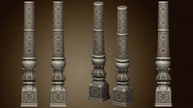 3D model Post carved in asian style (STL)