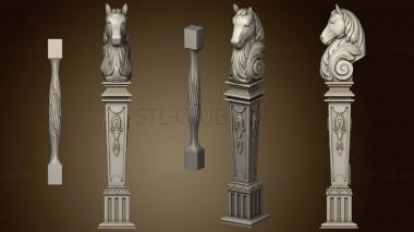 3D model Entrance post with horses head and openwork balustrade (STL)