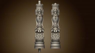 3D model Pillar with a lions head new version (STL)