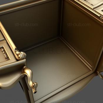 3D model 3d stl model of a writing table with drawers, file for cnc (STL)