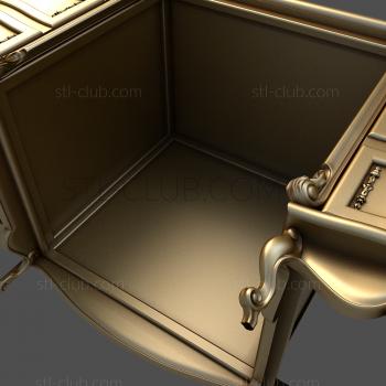 3D model 3d stl model of a writing table with drawers, file for cnc (STL)