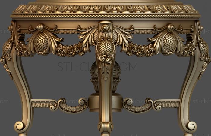 3d stl model of a baroque coffee table