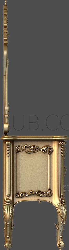 3D model 3d stl model of a boudoir table with mirrors (STL)