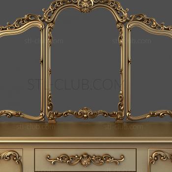 3D model 3d stl model of a boudoir table with mirrors (STL)